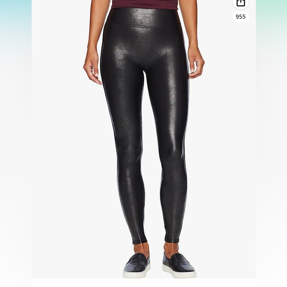Spanx faux leather leggings size m A7
